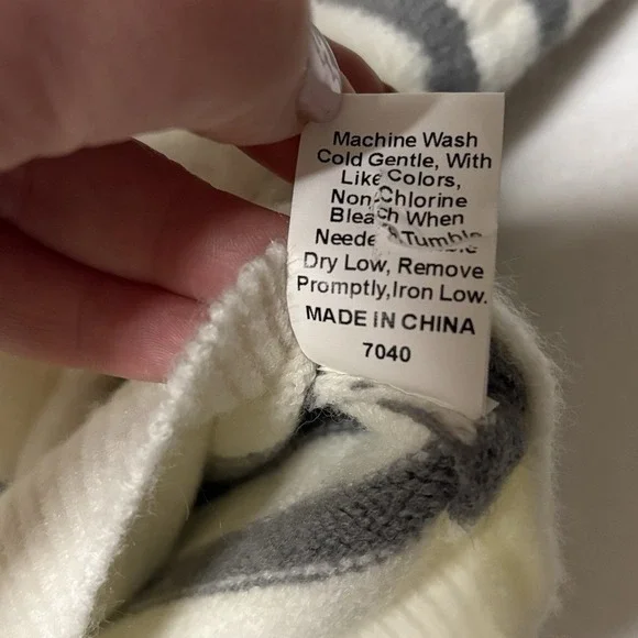 Pretty Garden Cardigan Sweater Women M Stripes Nautical Buttons Soft Ruffle - Picture 9 of 9